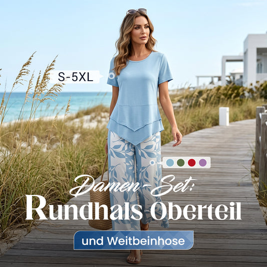 🌸 Mehrlagiges Freizeit-Set mit Extrawide Hose ✨ Ideal für Alltag & Reisen