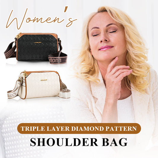 Mode Diamant-Muster große Kapazität 3-Layer Crossbody Bag