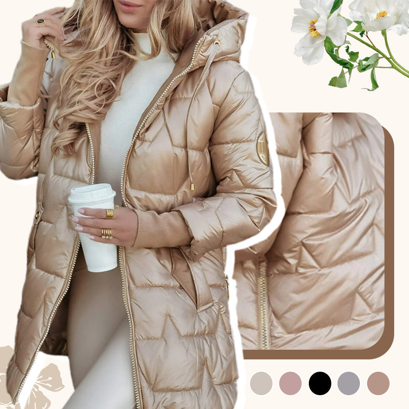 🎁 Winter Sale - Begrenzte Zeit 50% OFF🎁 Baumwolle Warmer Mid-Length Damen Wintermantel mit Kapuze Style