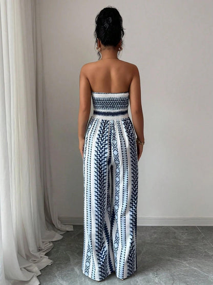 👗 50% RABATT! ✨ Damen Jumpsuit schulterfrei floral im Boho-Stil – Eleganter Sommer-Overall mit Bardot-Ausschnitt – Fließend, leicht & perfekt für Festivals, Strand oder romantische Sommerabende 🌸