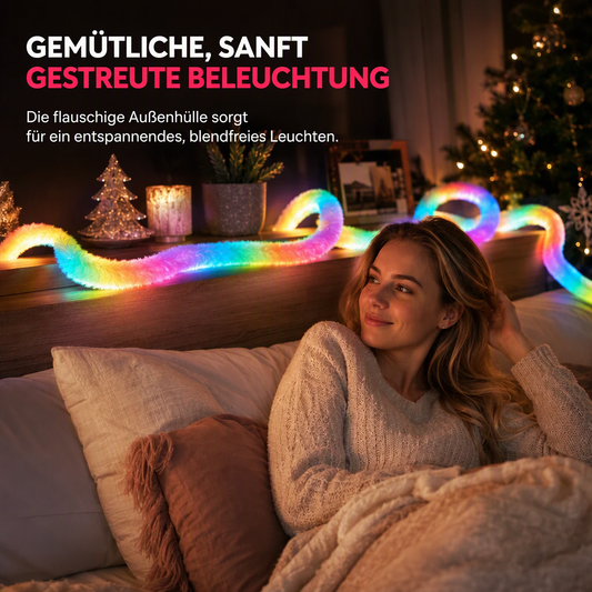 ✨ 50% RABATT! 🌟 Neon-Lichtband in Marderfell-Optik – 360° Rundumbeleuchtung ✨