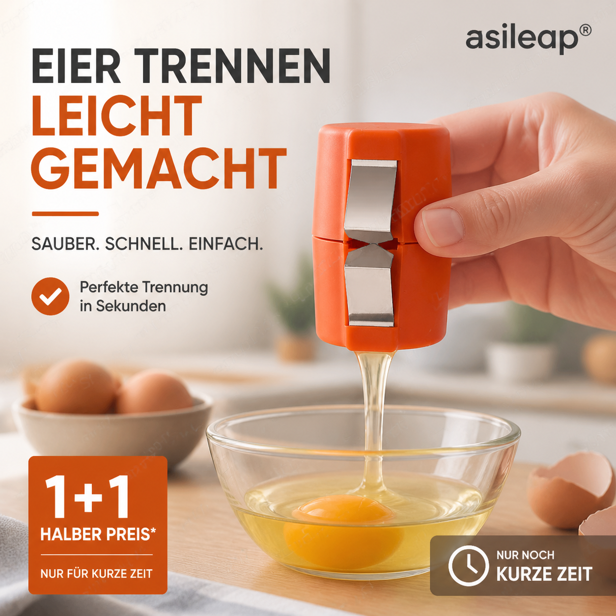 🍳 zeitlich begrenzt /nur für kurze Zeit！！ & Eigelb-Separator – hygienisch, einfach in der Handhabung & vielseitig für rohe und gekochte Eier 🥚