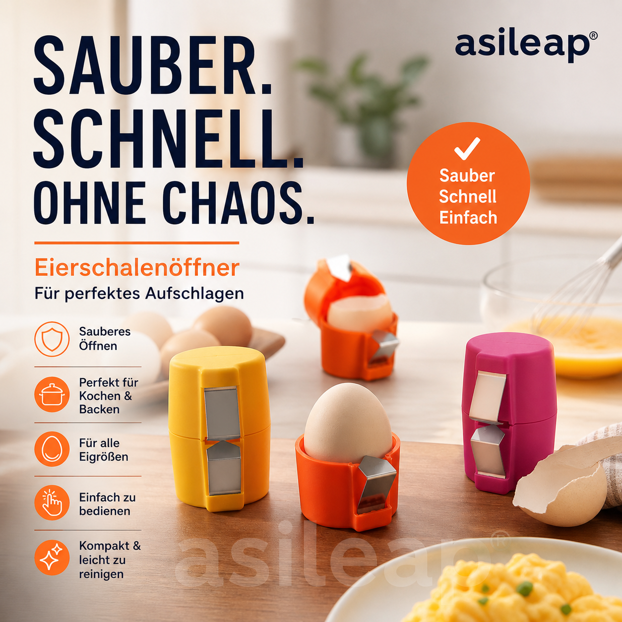 🍳 zeitlich begrenzt /nur für kurze Zeit！！ & Eigelb-Separator – hygienisch, einfach in der Handhabung & vielseitig für rohe und gekochte Eier 🥚