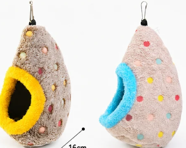 🥚 ZEITLICH BEGRENZT 50% RABATT! ⚡ Hängendes Vogelnest-Hängematte aus Baumwolle – Doppellagiges, warmes Höhlenbett aus Fleece für kleine Vögel ✨