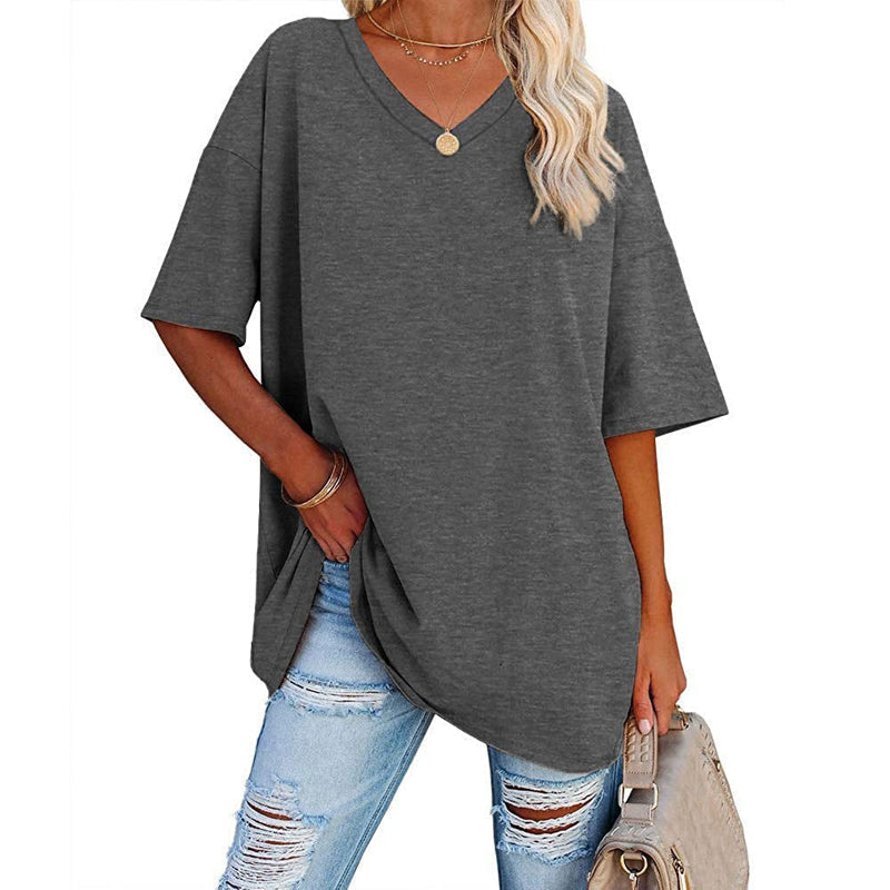 🌷Sommer-Schnäppchen 2025💜Damen-T-Shirt mit V-Ausschnitt