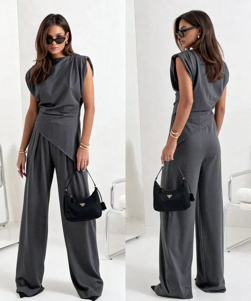 ✨Elegantes, einfarbiges zweiteiliges Set für Damen✨