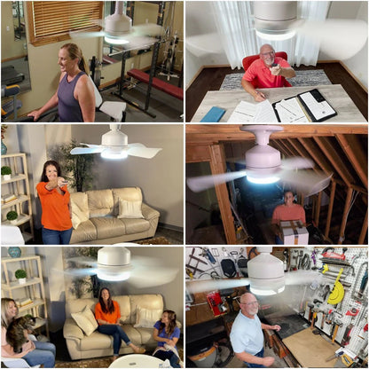 🔥Modernes 40W LED Deckenventilator-Licht (Ø 52cm) – Ultra-Leise mit Fernbedienung, E27 Sockel inkl. B22 Adapter. Ideal für Schlafzimmer, Küche & Garage.