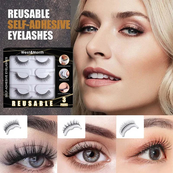 🥳 Kaufe eins, bekomme eins gratis ! 👁️✨ Wiederverwendbare selbstklebende Wimpern. Kein Kleber erforderlich, einfach aufdrücken. Mehrfach nutzbar & leicht abzunehmen 💕🌸