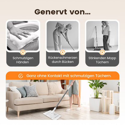 🎁Begrenzte Stückzahl 40 % Rabatt🧹✨ Einweg-Staubmopp mit 4 wiederverwendbaren Bezügen – Praktisch und effektiv 💥🌟