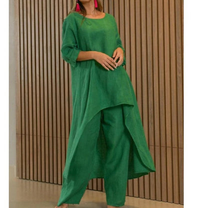 💥💕Spezielles Anti-Saison-Angebot! 💥💕Damen Fest Farbe Leinen Mode Casual Anzug💃