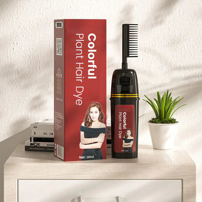 🖌️Pflanzen-Haarfarbe mit Kamm-Applikator 🌱Natürliche Farbe, einfache Anwendung, ohne Ammoniak & Chemie – 200ml für langanhaltendes Ergebnis