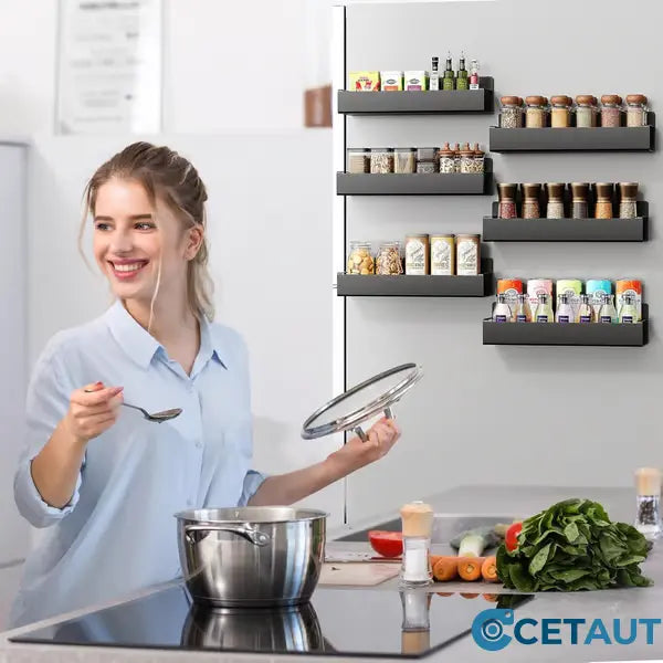 🔥Letzter Tag 40% Rabatt🔥Magnetisches Lagerregal ohne Lochen – Platzsparender Küchen-Organizer
