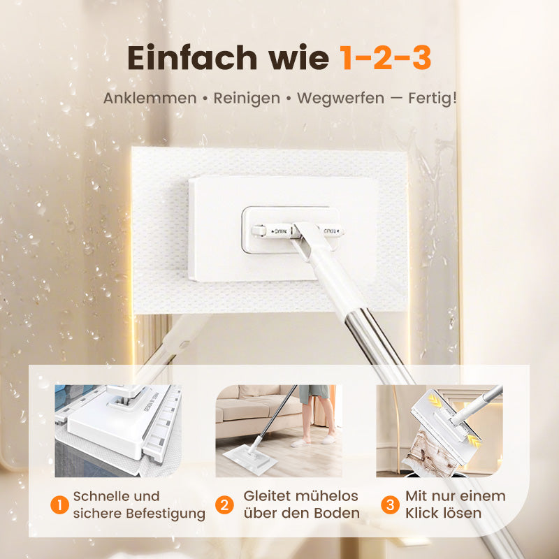 🎁Begrenzte Stückzahl 40 % Rabatt🧹✨ Einweg-Staubmopp mit 4 wiederverwendbaren Bezügen – Praktisch und effektiv 💥🌟