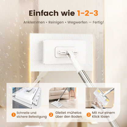 🎁Begrenzte Stückzahl 40 % Rabatt🧹✨ Einweg-Staubmopp mit 4 wiederverwendbaren Bezügen – Praktisch und effektiv 💥🌟