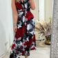 🔥Neue Sonderangebote - 49% RABATT😍Elegantes, ärmelloses Plisseekleid mit Blumendruck