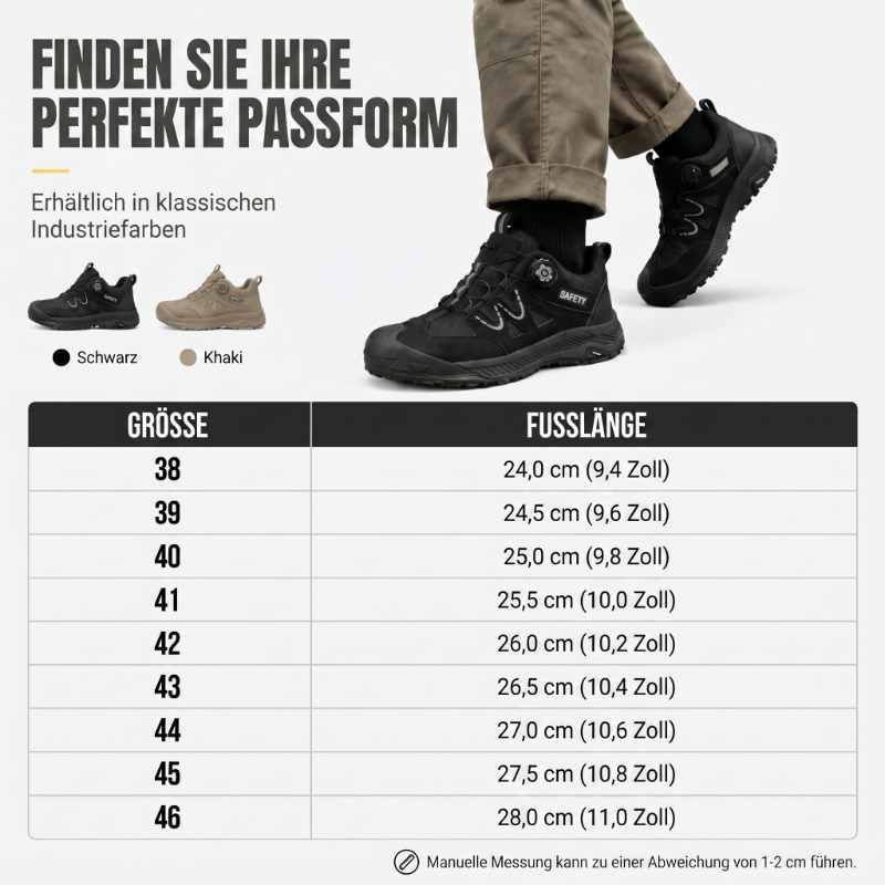 🔥Solange der Vorrat reicht 40 % Rabatt!🎉Sicherheitsschuhe für Herren mit Stahlkappe und Drehschnürsystem