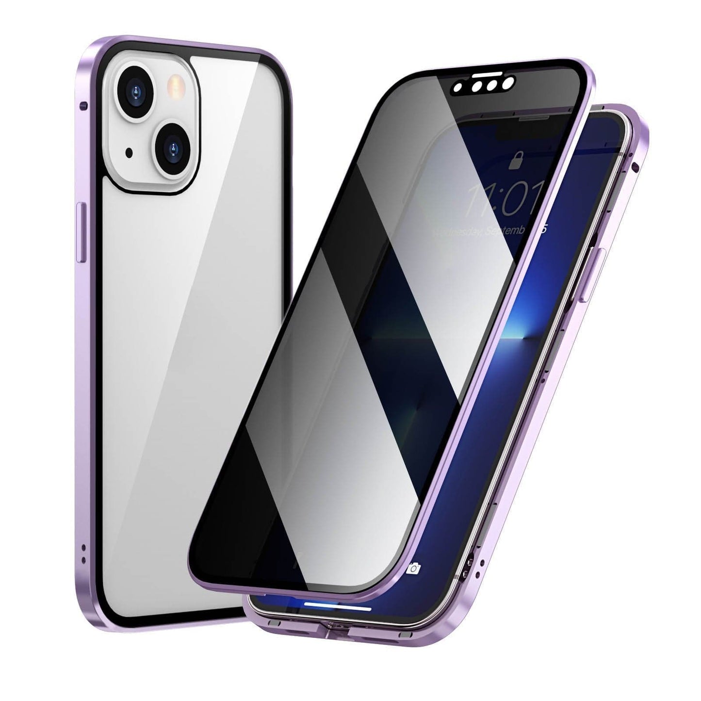 ✨ LETZTER TAG VERKAUF 50% RABATT ✨Magnetische iPhone-Hülle mit Sichtschutzglas und Metallrahmen