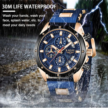 ⌚ Herren Sportuhr mit Chronograph – Wasserdichte Quarzuhr für Outdoor & Alltag, Multifunktions-Armbanduhr mit modernem Design