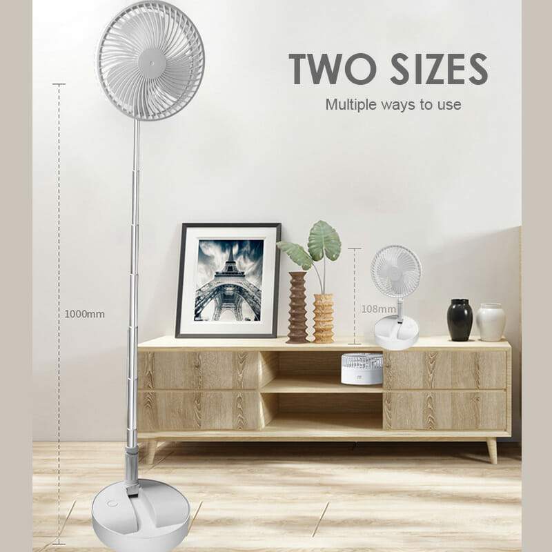 ⏰ 50 % RABATT – 🔋Wiederaufladbarer, zusammenklappbarer USB-Teleskopventilator – leise, um 180° schwenkbar, 4 Geschwindigkeitsstufen, tragbar ✨