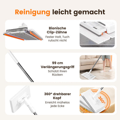 🎁Begrenzte Stückzahl 40 % Rabatt🧹✨ Einweg-Staubmopp mit 4 wiederverwendbaren Bezügen – Praktisch und effektiv 💥🌟