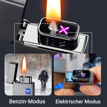 🔥Neujahrsangebot🔥Wiederaufladbares Induktionskerosinfeuerzeug mit Indikator