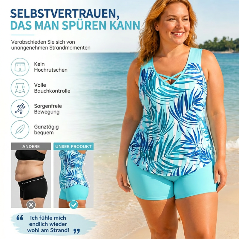 🩱 LIMITIERTES ANGEBOT 50% RABATT! ✨ Sportlicher Damen Bikini – Criss-Cross, Boyshorts, Inklusive Größen 🌊