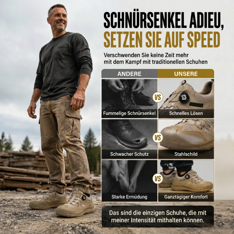 🔥Solange der Vorrat reicht 40 % Rabatt!🎉Sicherheitsschuhe für Herren mit Stahlkappe und Drehschnürsystem