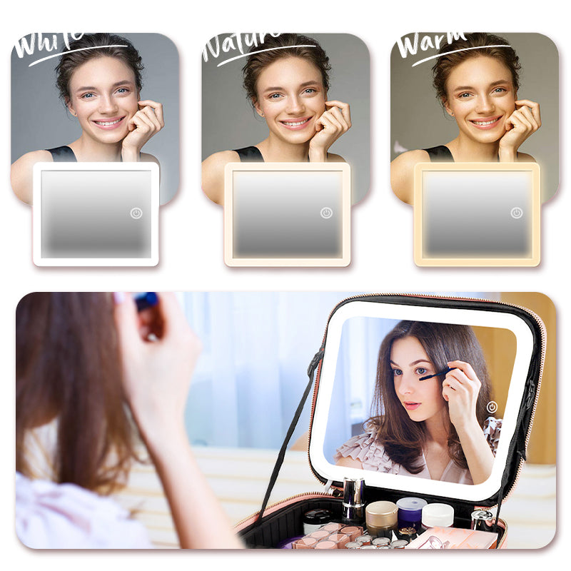 ✨ 50% RABATT & Versandkostenfrei ✨ Makelloses Schminken überall – Tragbare Kosmetiktasche mit LED-Spiegel! ✨