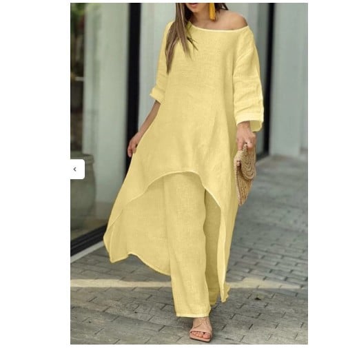 💥💕Spezielles Anti-Saison-Angebot! 💥💕Damen Fest Farbe Leinen Mode Casual Anzug💃