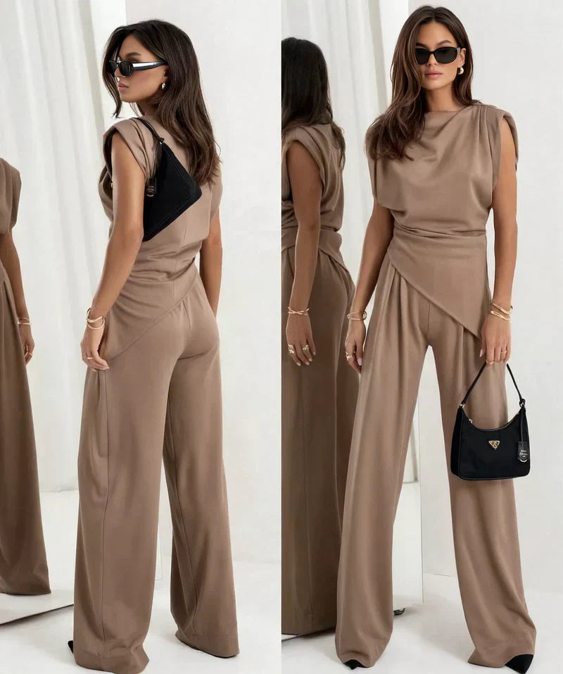 ✨Elegantes, einfarbiges zweiteiliges Set für Damen✨