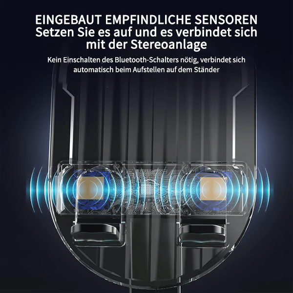 ✨📱5-in-1 Handyhalterung mit kabellosem induktivem Audio-Bluetooth-Lautsprecher, 360° drehbarer LED-Halterung und universeller Lautsprecherhalterung🔈