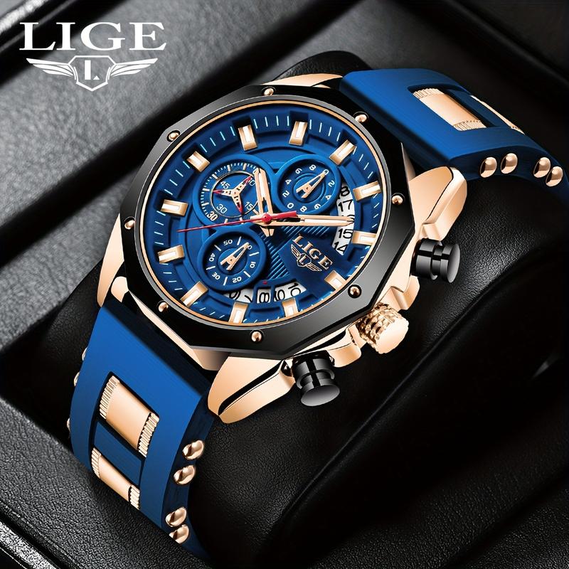 ⌚ Herren Sportuhr mit Chronograph – Wasserdichte Quarzuhr für Outdoor & Alltag, Multifunktions-Armbanduhr mit modernem Design