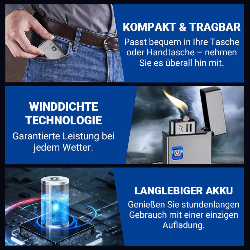 🔥Neujahrsangebot🔥Wiederaufladbares Induktionskerosinfeuerzeug mit Indikator