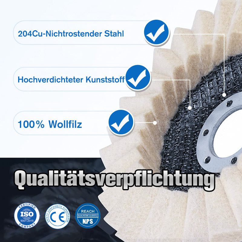 🎁 Mehr kaufen, mehr Vorteile!!✨ Wollpolierscheibe für Winkelschleifer – Hochglanz-Spiegelfinish! Langlebig  Vielseitig! 🔧