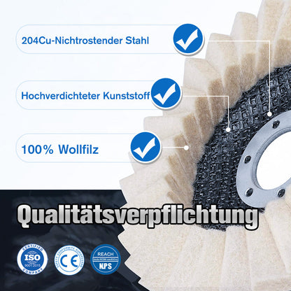 🎁 Mehr kaufen, mehr Vorteile!!✨ Wollpolierscheibe für Winkelschleifer – Hochglanz-Spiegelfinish! Langlebig  Vielseitig! 🔧