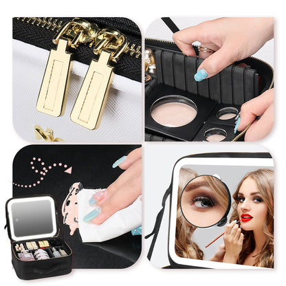 ✨ 50% RABATT & Versandkostenfrei ✨ Makelloses Schminken überall – Tragbare Kosmetiktasche mit LED-Spiegel! ✨