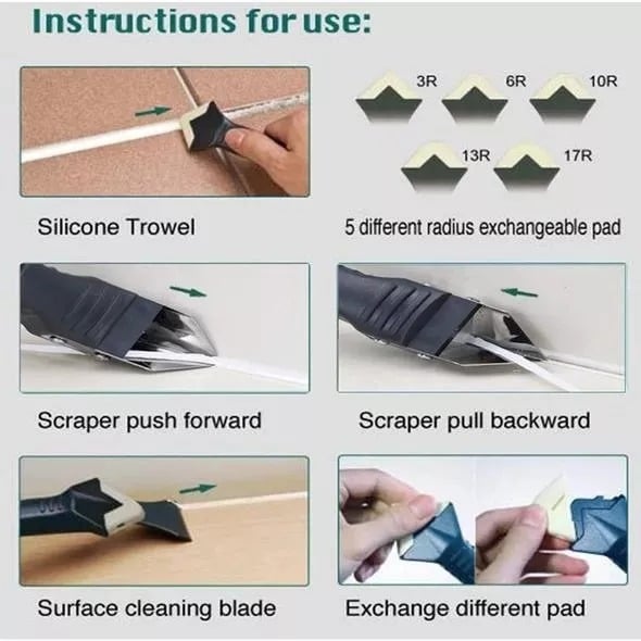 🔥 KAUFE 3, ERHALTE 1 GRATIS! 🔧 3-in-1 Silikon-Fugenwerkzeug – Entfernen, Auftragen & Glätten in einem – Ideal für präzise & saubere Fugenarbeiten 🏠
