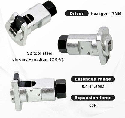 ⏳Zeitlich begrenztes Angebot⏳ Federbeinspreizer aus Kohlenstoffstahl – 5–11,4 mm Spreizbereich, 17 mm Sechskantantrieb