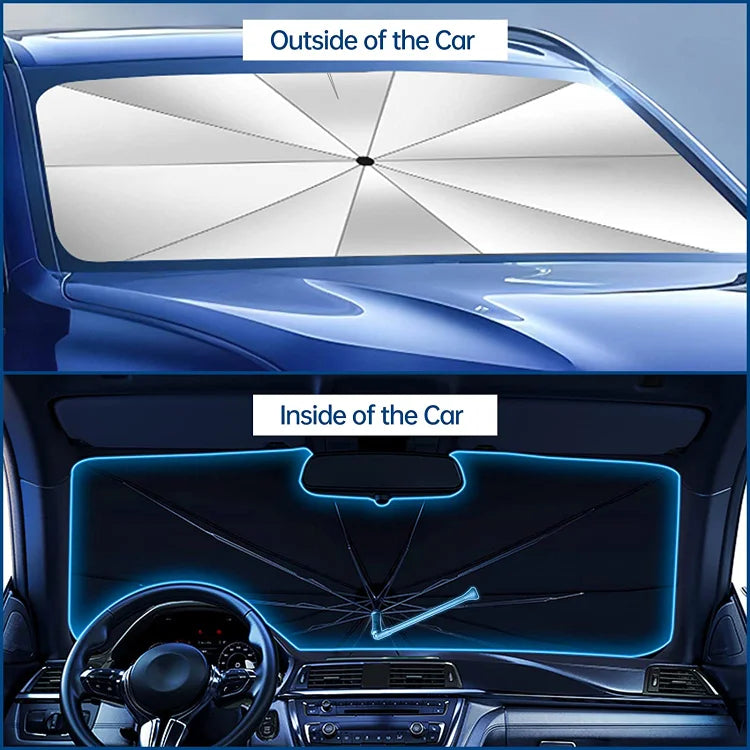 ⏳Begrenzte Zeit -50 %💥Zusammenklappbarer Autoschirm - Schutz vor Hitze und UV-Strahlen ☀️☂️ - Ideal, um Ihr Auto kühl zu halten!