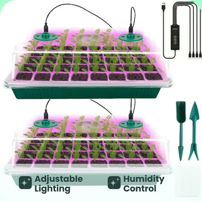 💎60 % RABATT! 💎 Anzuchtschalen mit Pflanzenlampe – Feuchtigkeitsregulierung, transparentes Vollspektrumlicht 🌱💡