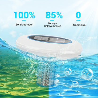 🌞Solar-Ionisator für dauerhaft glasklares Schwimmbadwasser – Reduziert Chlor bis zu 80%, umweltfreundlich & wartungsarm ✨