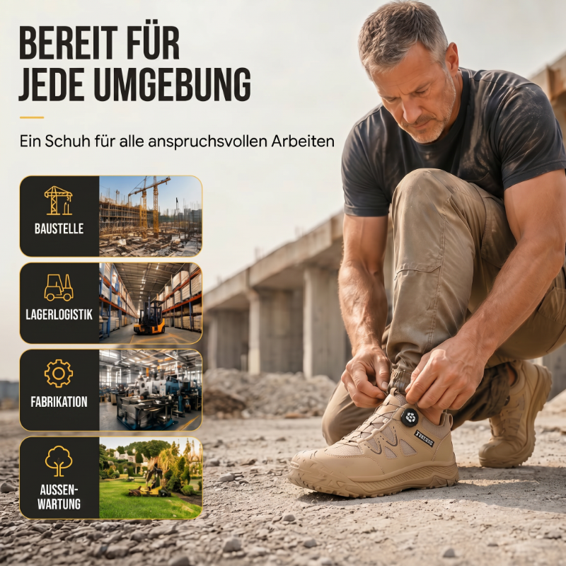 🔥Solange der Vorrat reicht 40 % Rabatt!🎉Sicherheitsschuhe für Herren mit Stahlkappe und Drehschnürsystem