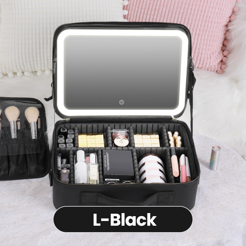 ✨ 50% RABATT & Versandkostenfrei ✨ Makelloses Schminken überall – Tragbare Kosmetiktasche mit LED-Spiegel! ✨