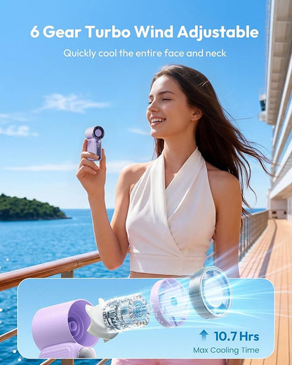🌀Nur 12.99€ diesen Sommer!!!💨Mini-Handventilator mit LED-Anzeige –👍5-stufiger Turbo-Ventilator im Taschenformat.✨Über USB aufladbar, schnelle Kühlung für Reisen und beim Schminken. Das perfekte Geschenk.  Tragbare Kühlung