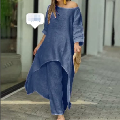 💥💕Spezielles Anti-Saison-Angebot! 💥💕Damen Fest Farbe Leinen Mode Casual Anzug💃