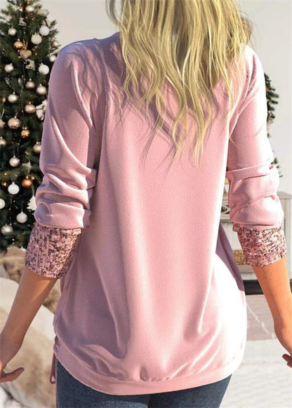 Im Winter für begrenzte Zeit zum halben Preis 🔥 Zweiteiliges, locker sitzendes, getäfeltes Pailletten-Top 🥰