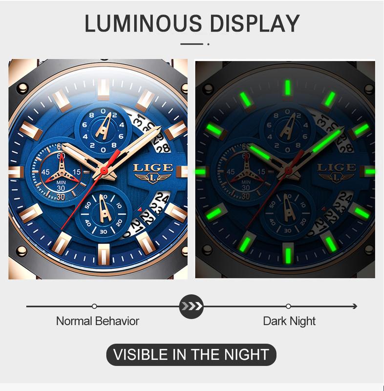 ⌚ Herren Sportuhr mit Chronograph – Wasserdichte Quarzuhr für Outdoor & Alltag, Multifunktions-Armbanduhr mit modernem Design
