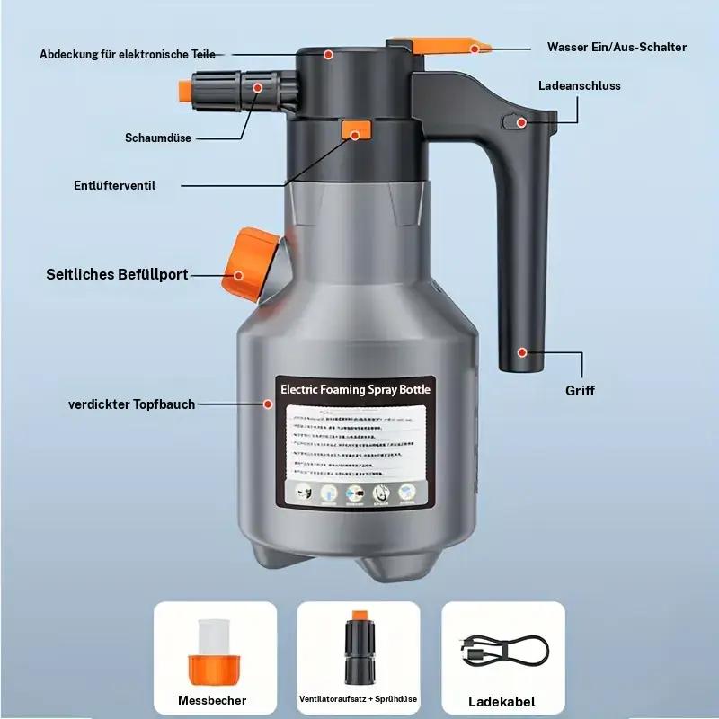 ✨🚿 Elektrische Hochdruck-Schaumpistole mit XXL-Tank & langer Akkulaufzeit – für Auto, Haushalt & Küche 🧼💪 kraftvolle Multifunktionsreinigung auf hohem Niveau！