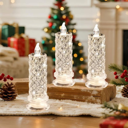 🕯️💎 4er-Set LED-Kerzen｜Kristall-Optik, stimmungsvolle Raumdekoration