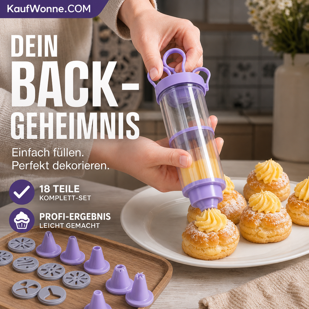 ⏳Zeitlich begrenztes Angebot: 50 % Rabatt⏰Edelstahl-Kuchendekorationspistolen-Set💉🏵️🍪